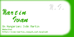 martin ivan business card