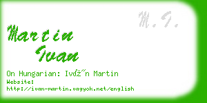 martin ivan business card